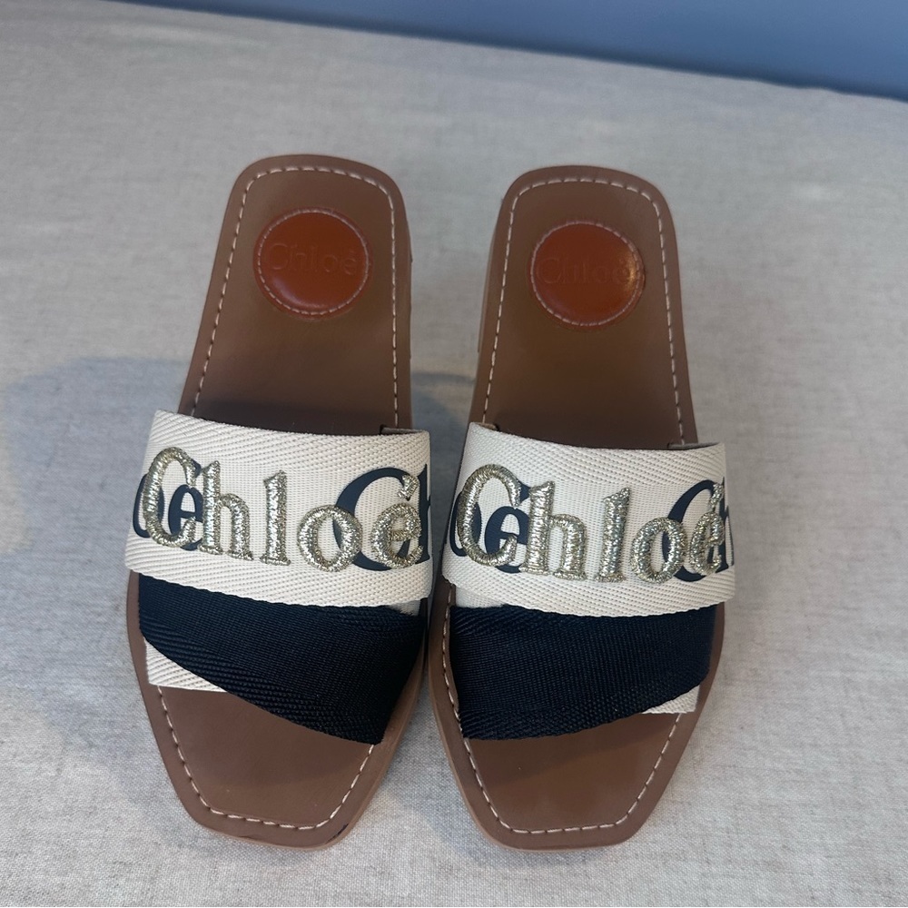 Chloe Black and White Sandals - Picture 10 of 13